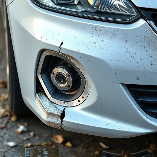 damaged car bumper