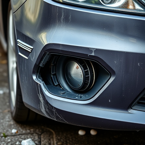 damaged car bumper
