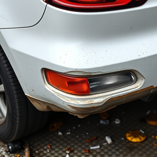 damaged car bumper