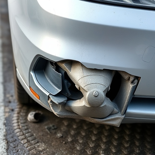 damaged car bumper
