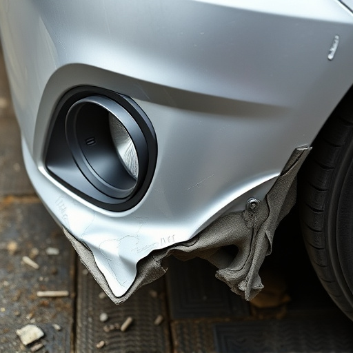 damaged car bumper