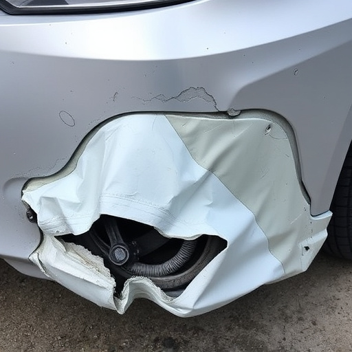 damaged car bumper