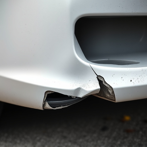 damaged car bumper