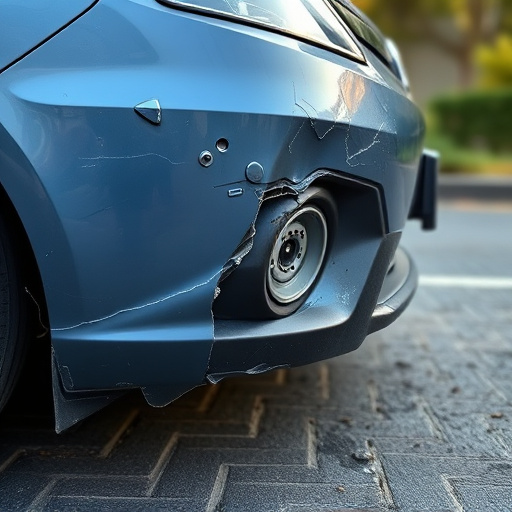 damaged car bumper