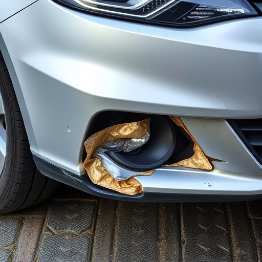 damaged car bumper