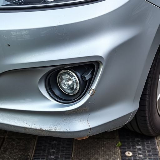 damaged car bumper