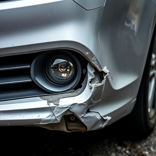 damaged car bumper