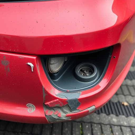 damaged car bumper