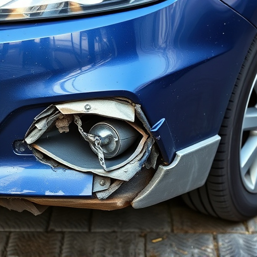 damaged car bumper