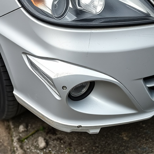 damaged car bumper