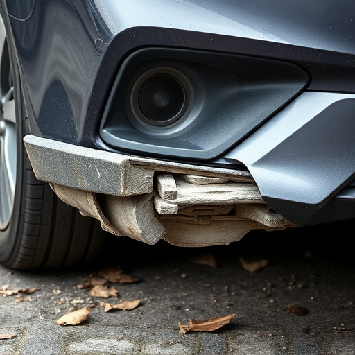 damaged car bumper