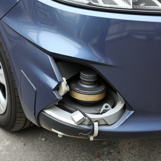 damaged car bumper