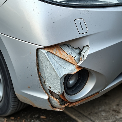 damaged car bumper