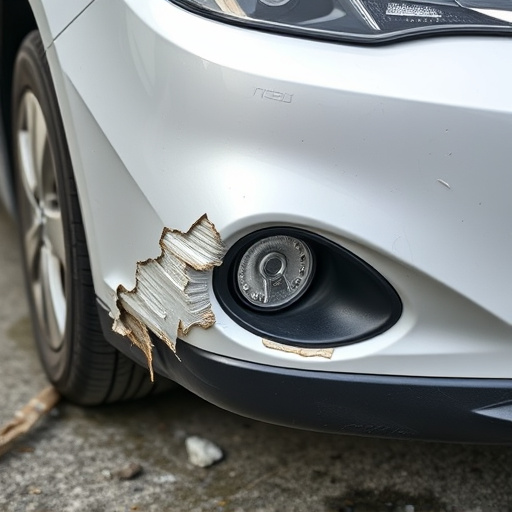 damaged car bumper
