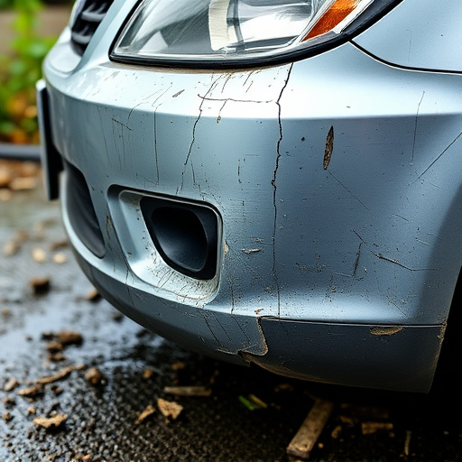 damaged car bumper