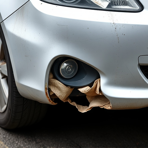 damaged car bumper