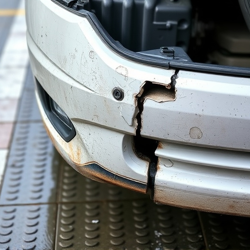 damaged car bumper