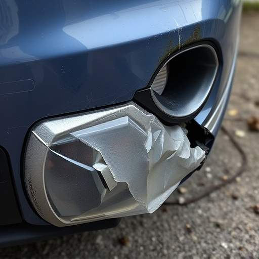damaged car bumper