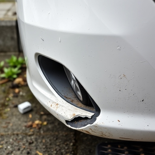 damaged car bumper
