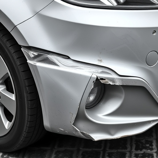 damaged car bumper