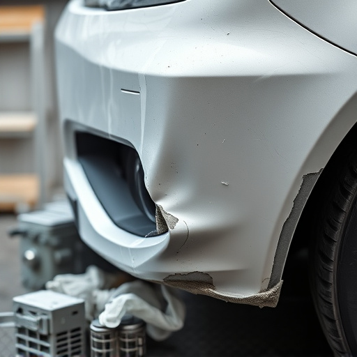 damaged car bumper