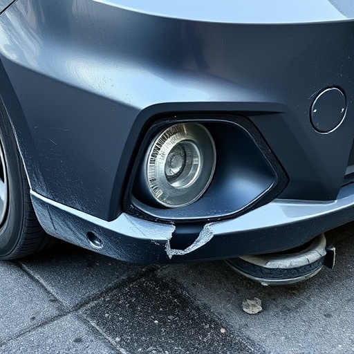 damaged car bumper