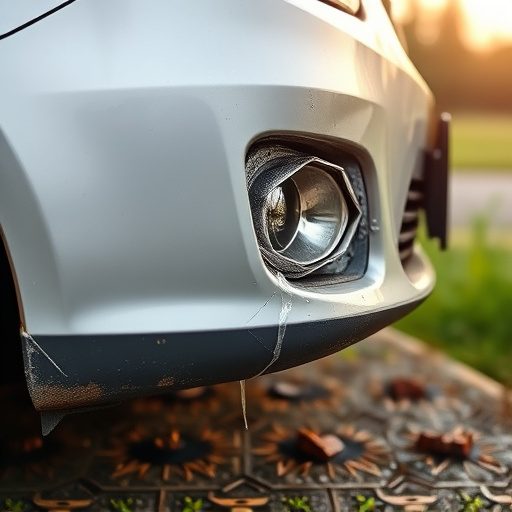 damaged car bumper