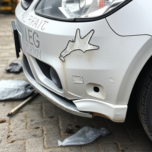 damaged car bumper