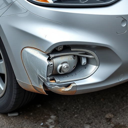 damaged car bumper