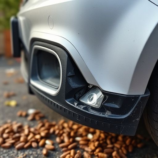 damaged car bumper