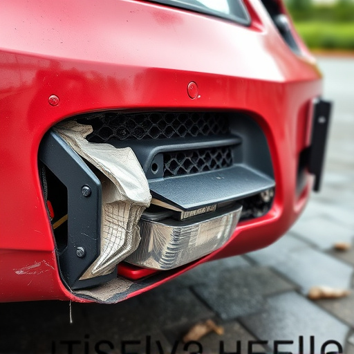 damaged car bumper