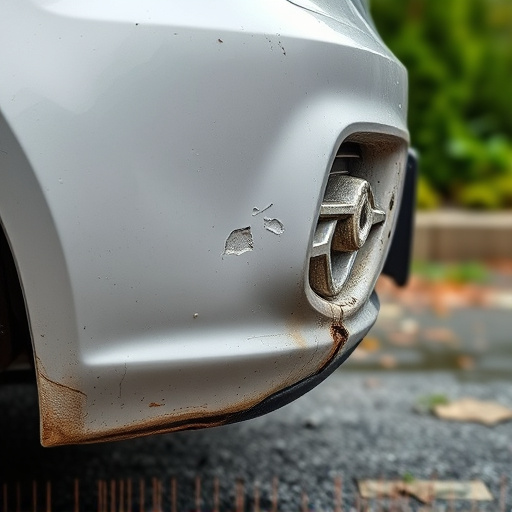 damaged car bumper