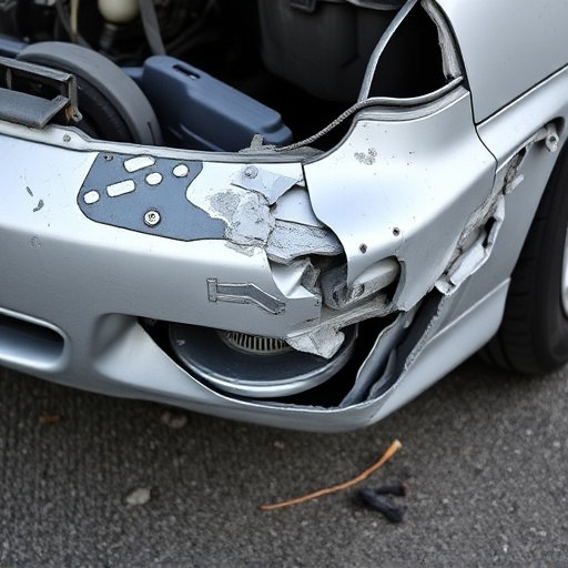 damaged car bumper