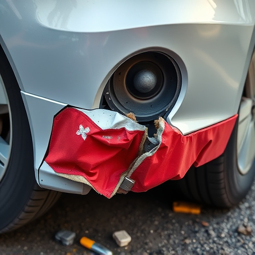 damaged car bumper