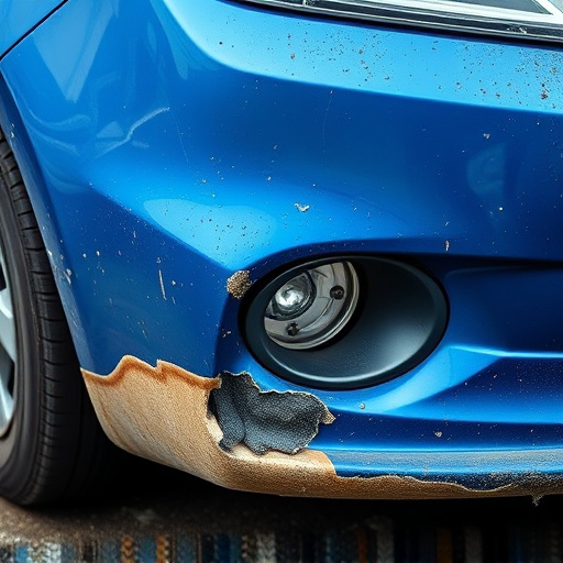 damaged car bumper
