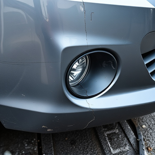 damaged car bumper
