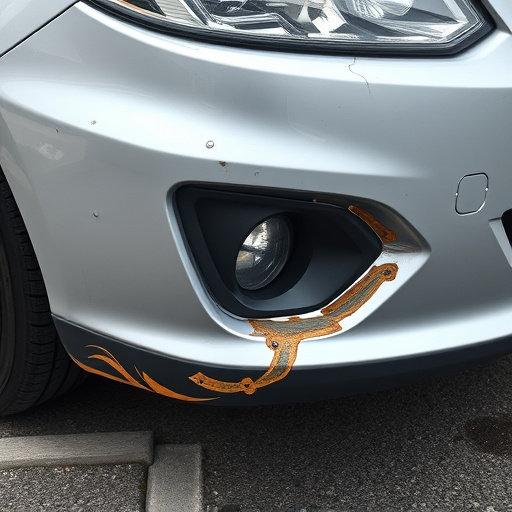 damaged car bumper