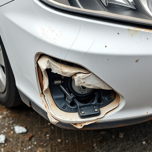 damaged car bumper