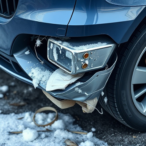 damaged car bumper