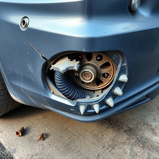 damaged car bumper