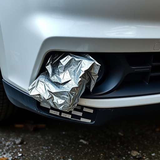 damaged car bumper