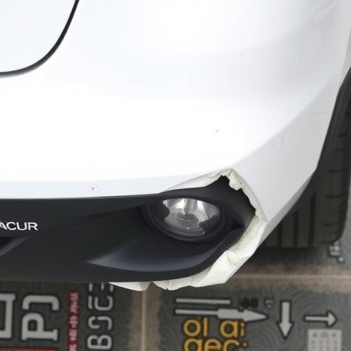 damaged car bumper