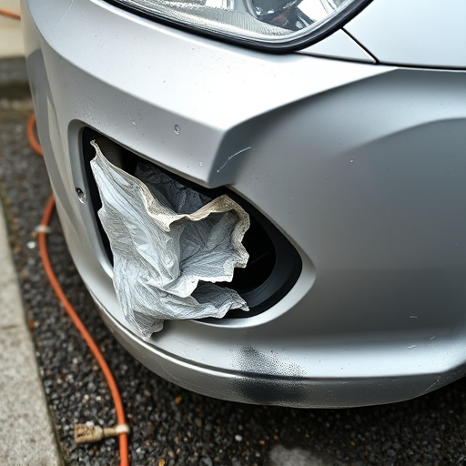 damaged car bumper