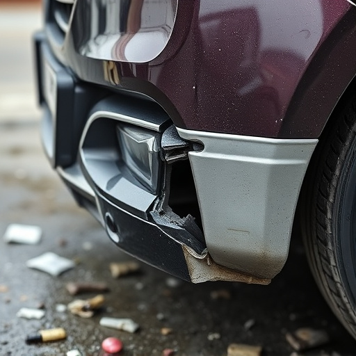 damaged car bumper