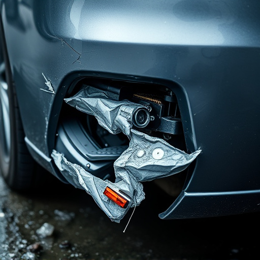 damaged car bumper