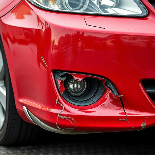 damaged car bumper