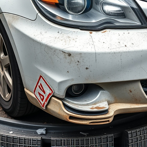 damaged car bumper