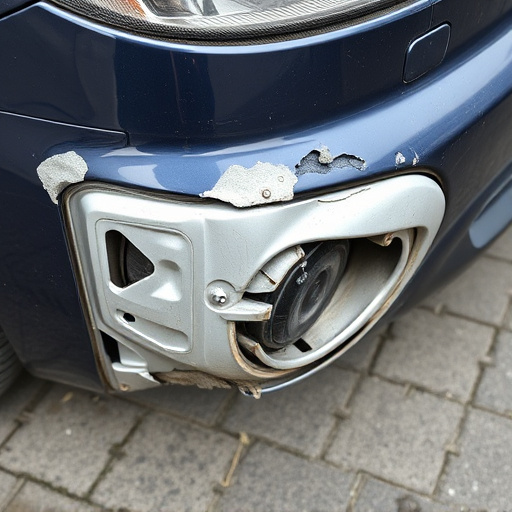 damaged car bumper