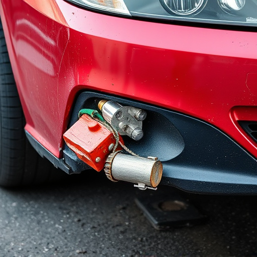 damaged car bumper