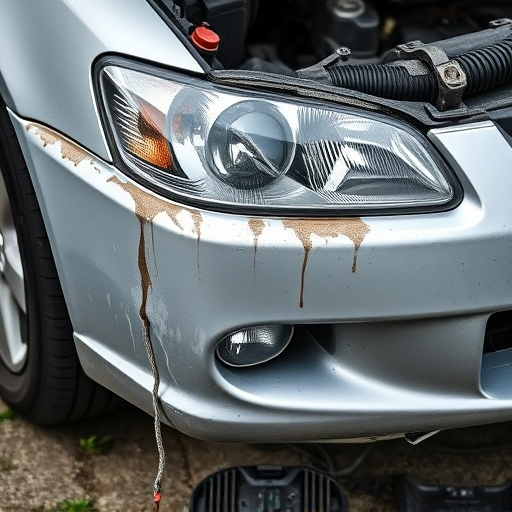 damaged car bumper